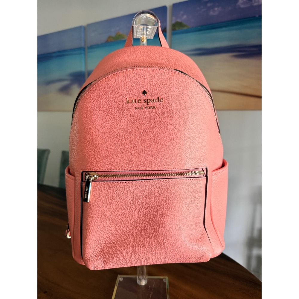 Kate Spade Leila Dome Backpack Peachy Rose Pebbled Leather K8155